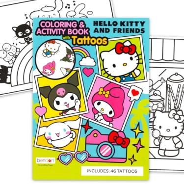 Imagem de Hello Kitty and Friends Coloring Book with Tattoos for Kids 3-5 4-8 - Coloring Pages, Activities, Games | My Melody, Kuromi, Cinnamoroll | Hello Kitty Activity Book for Girls