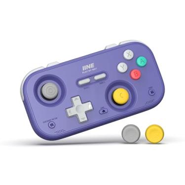 Imagem de IINE Retro Pocket Game Controller with Hall Effect Joysticks, Switch 1 & 2 Compatible, Wireless Gamepad for Steam Deck, PC, Android, iOS, Customizable D-Pad, Vibration & Motion Control (Purple)