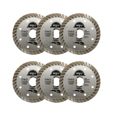 Imagem de Kit 6 Disco Diamantado Turbo Esmerilhadeira 110X22,23Mm Matz