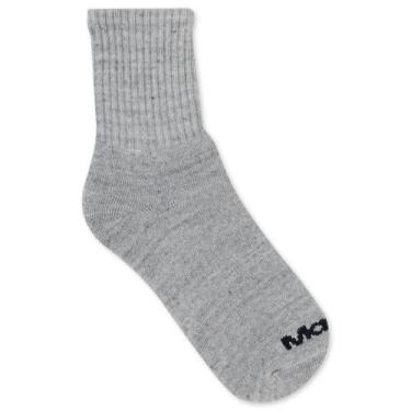 Imagem de Meia Cano Médio Esportiva Mash Masculina Algodão, Cinza mescla claro, 