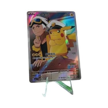 Imagem de Cartas Pokémon DIY Chinesas GEM Vol1&2 Eevee Capitão Pikachu Scarlet V