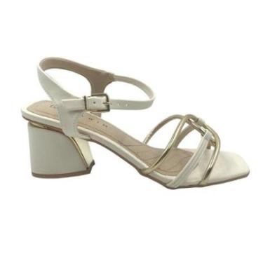 Imagem de Sandália Ramarim Salto Bloco com Dourado 2428205-Feminino