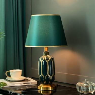 Imagem de Quarto Contemporâneo Lâmpada De Mesa De Cerâmica LED Criatividade Americana Sala De Estar Quarto Infantil Estudo Villa Hotel Cabeceira Mesa Luz (Estilo 18)