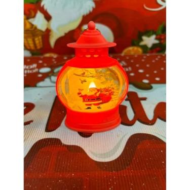 Imagem de DECORAÇÃO LUMINÁRIA ENFEITE NATALINO LAMPARINA DE NATAL LED (Estilo 2 Vermelho)