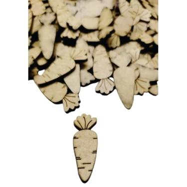 Imagem de Kit 50 Cenouras em MDF 3mm Cru, Aplique de Páscoa