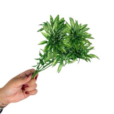Imagem de Flor Artificial Folha Árvore De Natal Glitter Decoração De Ano Novo, BUQUE FLOR GLITTER(3,Verde)