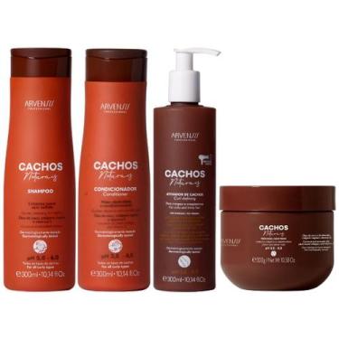 Imagem de Kit Arvensis Cachos Naturais Completo 4 Produtos Cabelos Crespos C/ At