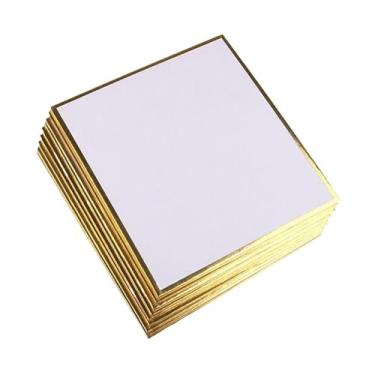 Imagem de Colaxi Conjunto de 10 placas Shikishi japonesas em papel washi com borda dourada para colecionadores de anime, 10x10cm