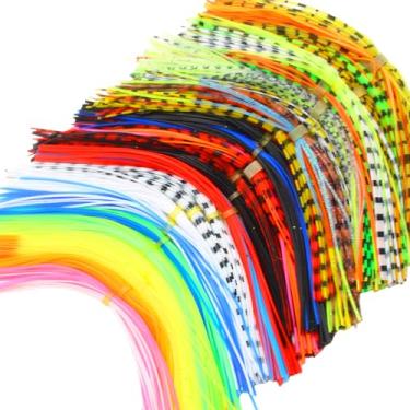 Imagem de Zsrivk Saia e pernas de borracha de silicone, 18 cores, materiais de amarração de moscas, acessório de pesca DIY colorido para fazer iscas de pesca com mosca, moscas, jig spinnerbait truta robalo