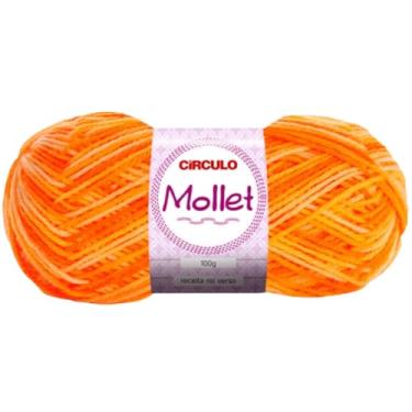 Imagem de Fio Mollet Círculo 100g 200m Lã Acrílica Tricô Crochê Artesanato Touca Cachecol Inverno Novelo (9059# - ABÓBORA)