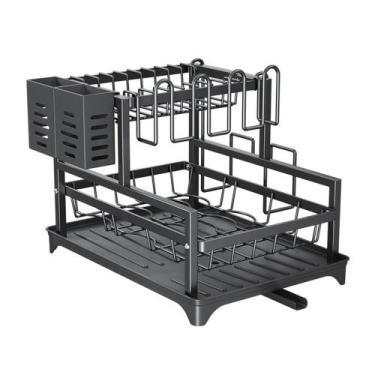 Imagem de Escorredor de Louças Rack Aço Carbono Organizador Preto Preto - ElaSho