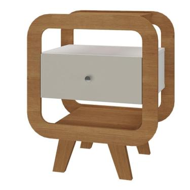 Imagem de Mesa De Apoio 1 Gaveta 65cm Arly Cinamomo Off White