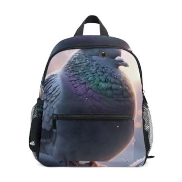 Imagem de Christmas Pigeon Funny Backpack for Toddler, 10x4x12 In, Little Boys Backpack Includes Water Bottle Pockets, Whistle Clip for Safety