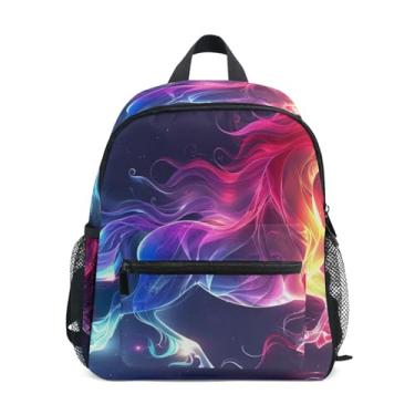Imagem de Unicorn Rainbow Light Backpack for School Kids Toddler Backpack for Girls with Front Pocket, Safety Whistle for Ages 3-8