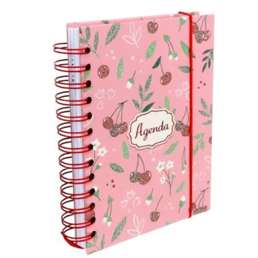 Imagem de Agenda Diária 2026 com Estampa de Cereja Capa Dura Espiral 19x14cm 162 Folhas