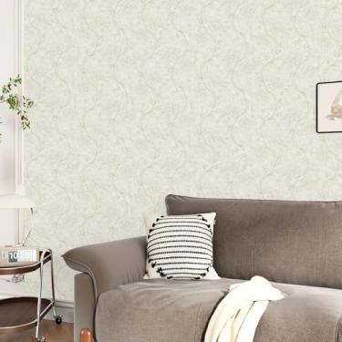 Imagem de Yullpaper Papel de parede floral bege removível Boho papel de parede bege para quarto papel de parede vintage papel de contato autoadesivo floral descascar e colar para armários 17,5" × 102,3"