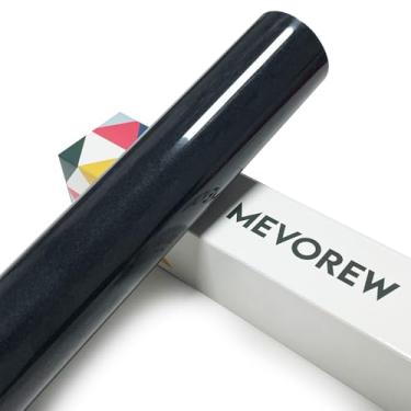 Imagem de MEVOREW Black Flock HTV Vinil de transferência de calor 30,5 cm x 1,8 m Rolo de vinil HTV para camisetas, ferro flocado em vinil para Cricut & Heat Press Machine - Fácil de cortar e remover ervas