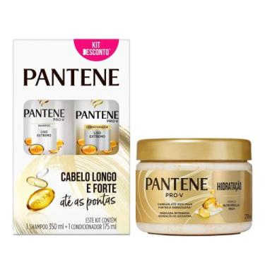 Imagem de Kit Pantene Liso Extremo Shampoo 350ml + Condicionador 175ml + Máscara