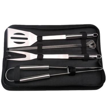 Imagem de Kit Churrasco Espetos Garfo Espátula e Pegador [7 Peças]