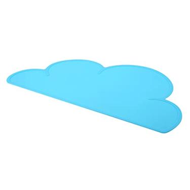 Imagem de Acouto Tapete de Silicone para Animais de Estimação Em Formato de Clound para Pratos para Animais de Estimação Tapete para Cachorro Cachorro Filhote de de Silicone para água para Alimentos (Azul)