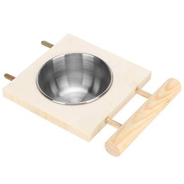 Imagem de Acouto Tigela de Aço Inoxidável para Alimentação de água, Acessório Com Suporte - Alimentador de Periquito, Calopsita, Arara (Slot único)