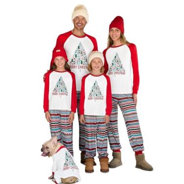 Imagem de Haloumoning Pijamas de Natal para a família, conjuntos de pijamas de Natal, pijamas de Natal, Branco, M