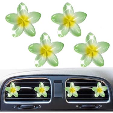 Imagem de 4 peças de decoração de clipe de saída de ar condicionado de carro, clipe de saída de ar condicionado de lírio, acessório interior automotivo de flor, presente de decoração de ambientador para SUV