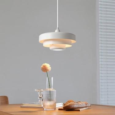 Imagem de Lustre de mesa de jantar LED com intensidade regulável, luminária pendente para restaurante, sala de estar, soquete E27, altura ajustável, potência máxima de 40W, ideal para loft, sala de ja