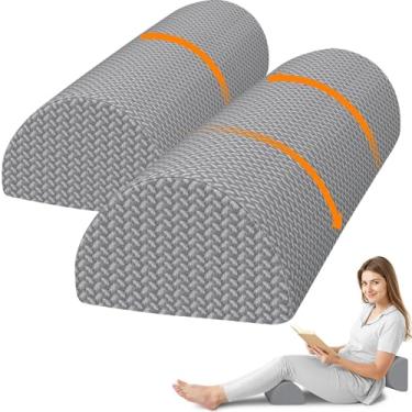 Imagem de Almofada de joelho para pessoas que dormem de lado, almofada de espuma viscoelástica meia lua para pernas, design ergonômico, almofada de elevação de cunha para dormir de lado e de costas, suporte sob