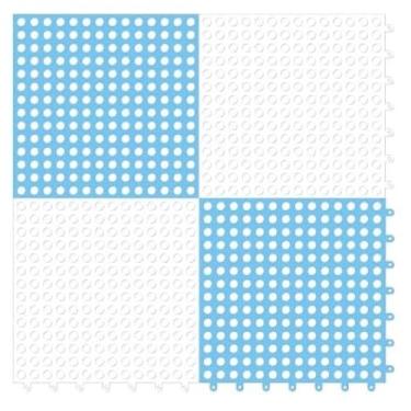 Imagem de Tapete Flexível Emborrachado Superfície Antiderrapante 30x30cm para Box Banheiro Piscina (Azul)