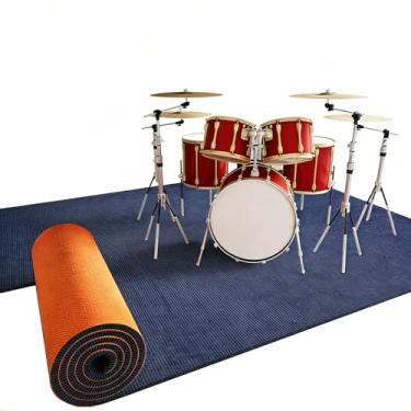 Imagem de YDJIANCAI Tapete de tambor, tapete de tambor com fundo antiderrapante, tapete de música lavável, tapete de tecido firmemente tecido para tambor elétrico, acessórios de bateria presente para D (tamanho