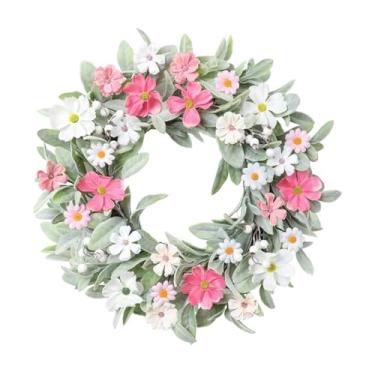 Imagem de UGPLM Guirlanda de Páscoa decorativa para porta de entrada, enfeite colorido para pendurar na parede, guirlanda artificial para varandas e quartos.