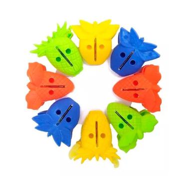 Imagem de Kit 16 De Pregadores De Roupa Em Formato De Abacaxi Colorido