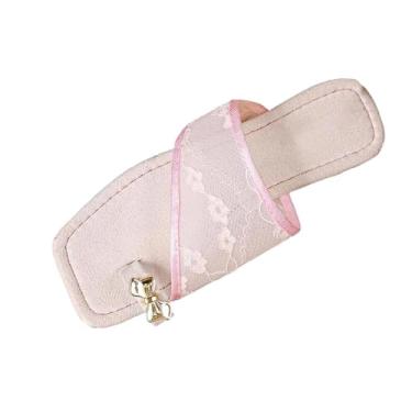 Imagem de Chinelos femininos elegantes de malha verão sandálias rasteiras casuais para roupas de saia, calçados confortáveis para uso ao ar livre para mulheres 2026, Branco, 34