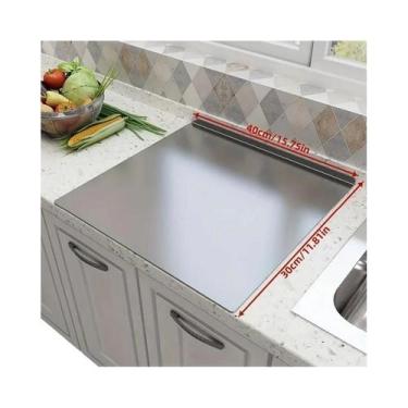 Imagem de Tábua De Corte De Aço Inoxidável Antiderrapante Para Carne E Vegetais,