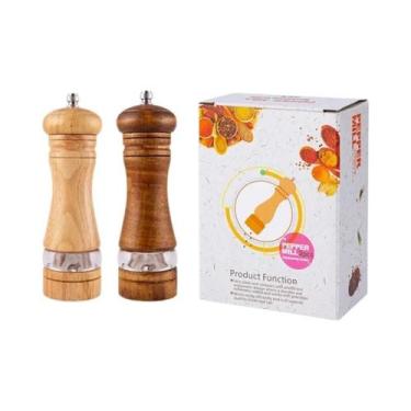 Imagem de Moedor De Pimenta Manual Com Núcleo De Acrílico, Borracha, Madeira E C