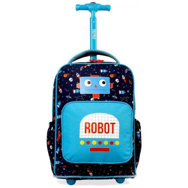 Imagem de Mochila Escolar Infantil com Rodinhas 30cm J World New York para Meninos e Meninas, Azul
