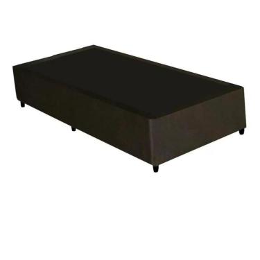 Imagem de Cama Box Solteiro Gazin Suede Marrom 88x188x27cm
