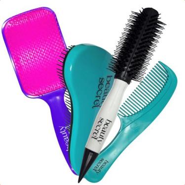 Imagem de Kit Beauty Secret Escova Alisamento Raquete Magica e Pente