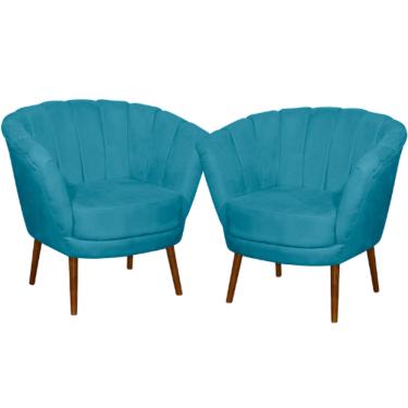 Imagem de Kit 02 Poltrona Pétala Flor Decorativa Suede