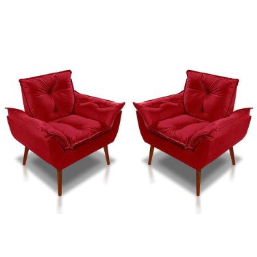 Imagem de Kit 02 Poltrona Opala Decorativa Suede