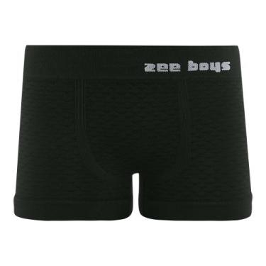 Imagem de Cueca Boxer Infantil Jacquard Triangular Sem Costura Preto Zee Rucci -
