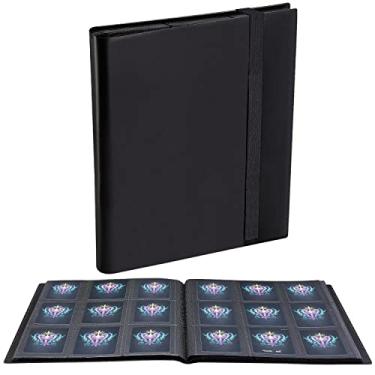Imagem de Fichário de cartões colecionáveis JIQEZNL Premium com 9 bolsos para cartões Pokemon para 360 cartas, álbum de fichário de cartões de beisebol de dois lados para Yugioh, MTG, TCG, esportes, futebol, colecionador de cartões fotográficos
