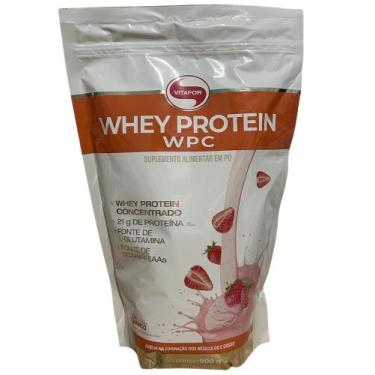 Imagem de Whey Protein WPC  Vitafor  900 g  Sabor Morango