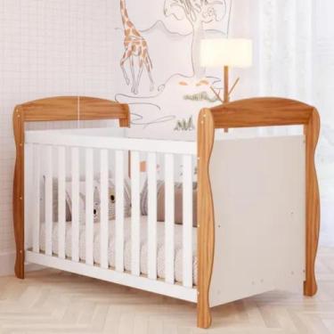 Imagem de Berço Americano Marquesa 100% Mdf 3 Em 1 Mini Cama Peroba, Branco Com 