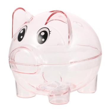 Imagem de Luxshiny Cofrinho Em Formato de Porco Rosa Transparente, Grande, para Guardar Moedas, Caixa de Plástico Transparente para Crianças E Adultos, Porta-moedas Decorativo Em Formato de Porco para Casa E