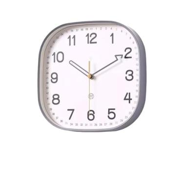 Imagem de KEG801302 Relógio de parede simples, sala de estar, relógio silencioso, relógio criativo de quartzo montado na parede, adequado para sala de estar, estudo, quarto, escritório. Relógio de parede (cinza