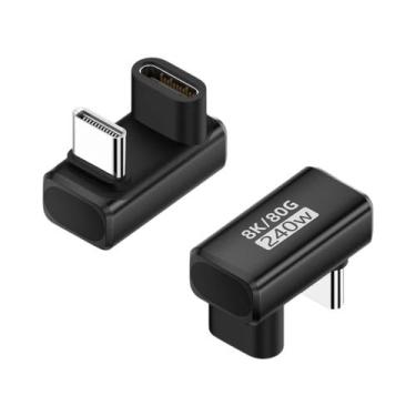 Imagem de Adaptador USB C Em Forma De U 8K@60Hz 80Gbps 180 Graus Fêmea Para Mach