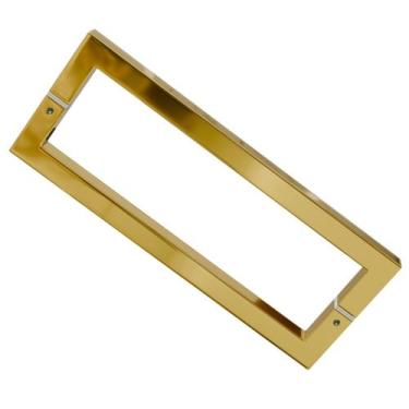 Imagem de Puxador duplo inox para porta il4070 30cm (300mm) gold dourado brilhan