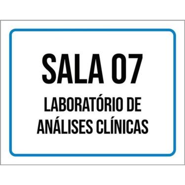 Imagem de Kit 3 Placas Sinalização - Sala 03 Laboratório Análises